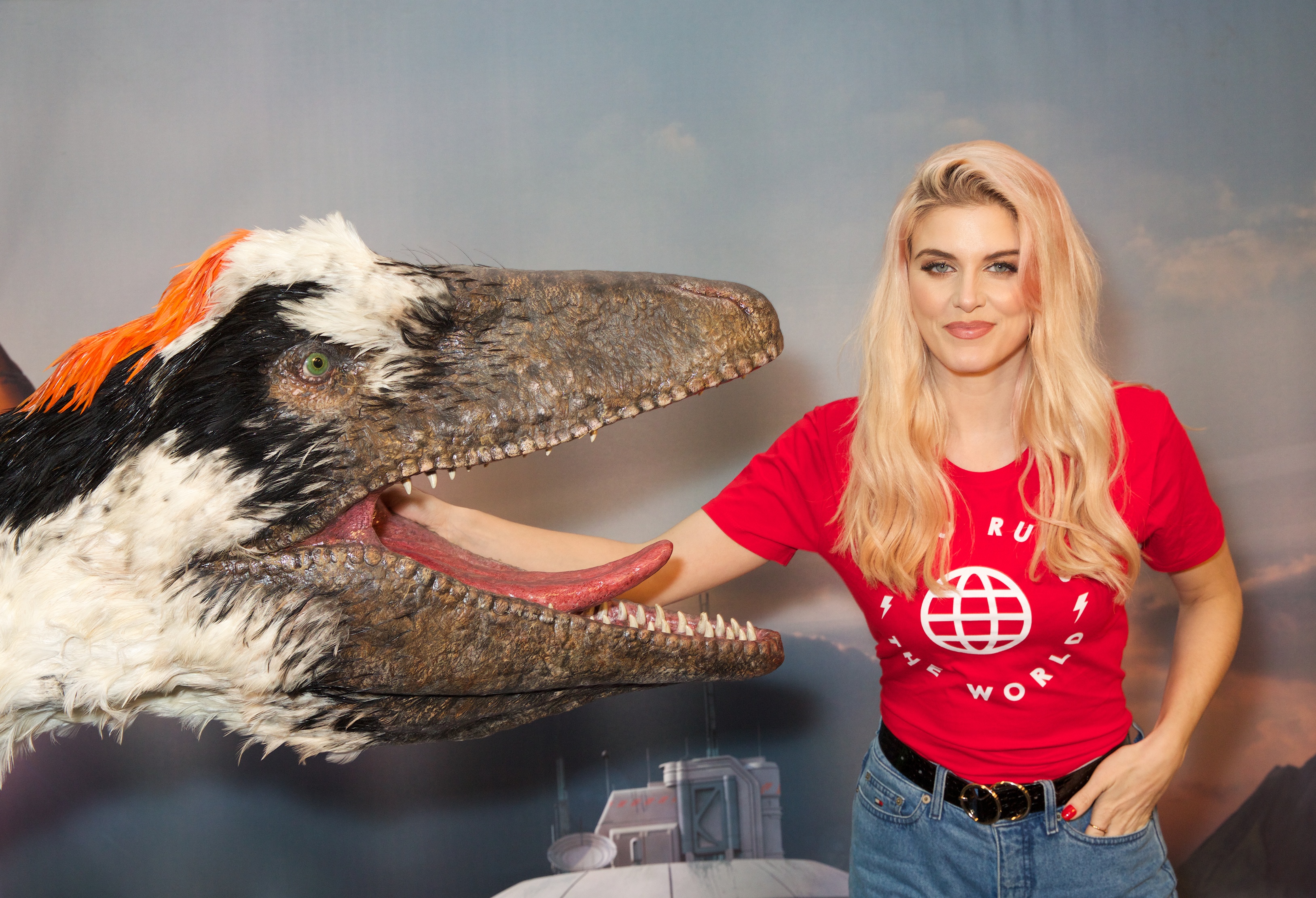 Ashley James at the launch of Dinosaurs in the Wild in London