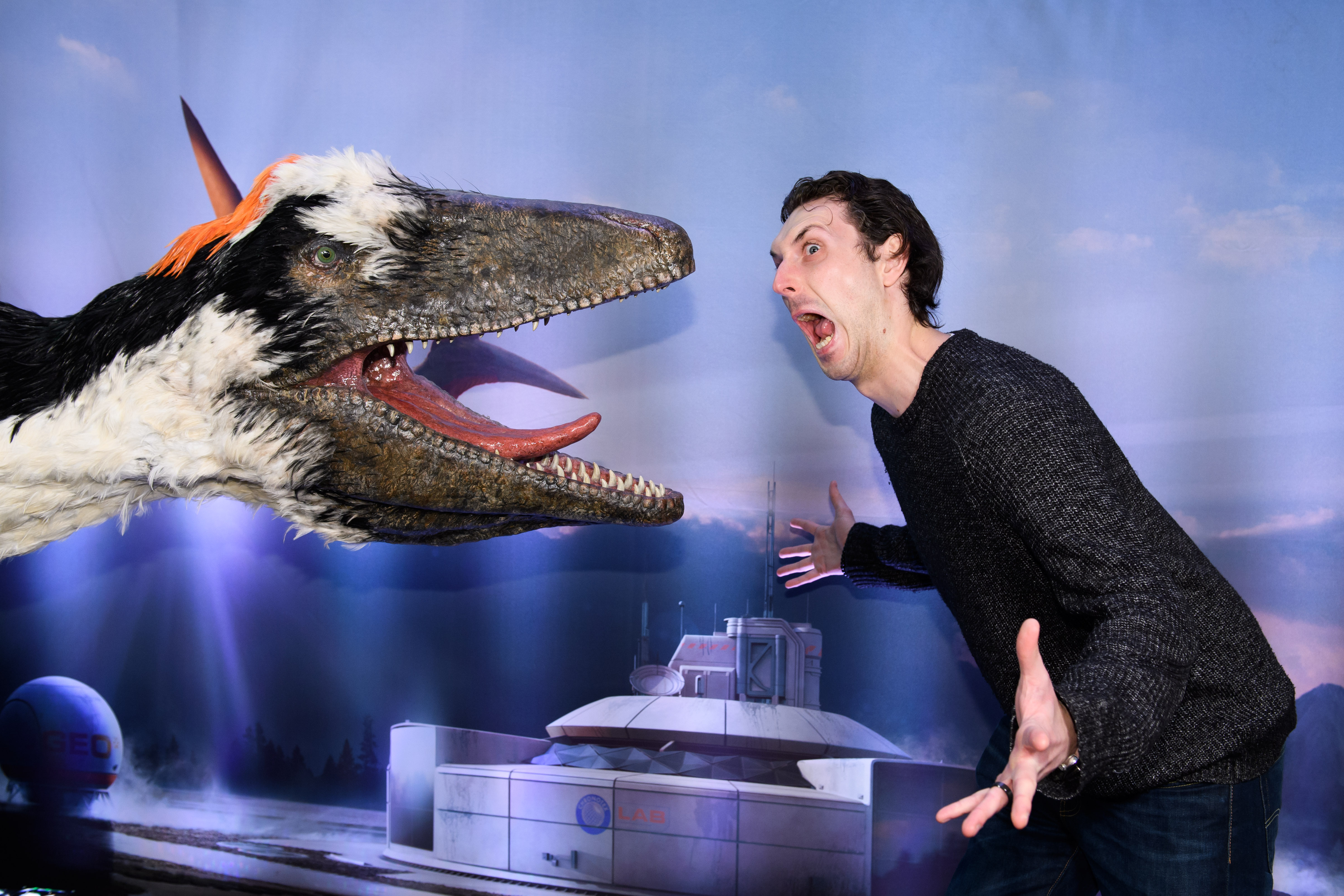 Blake Harrison at the launch of Dinosaurs in the Wild in London