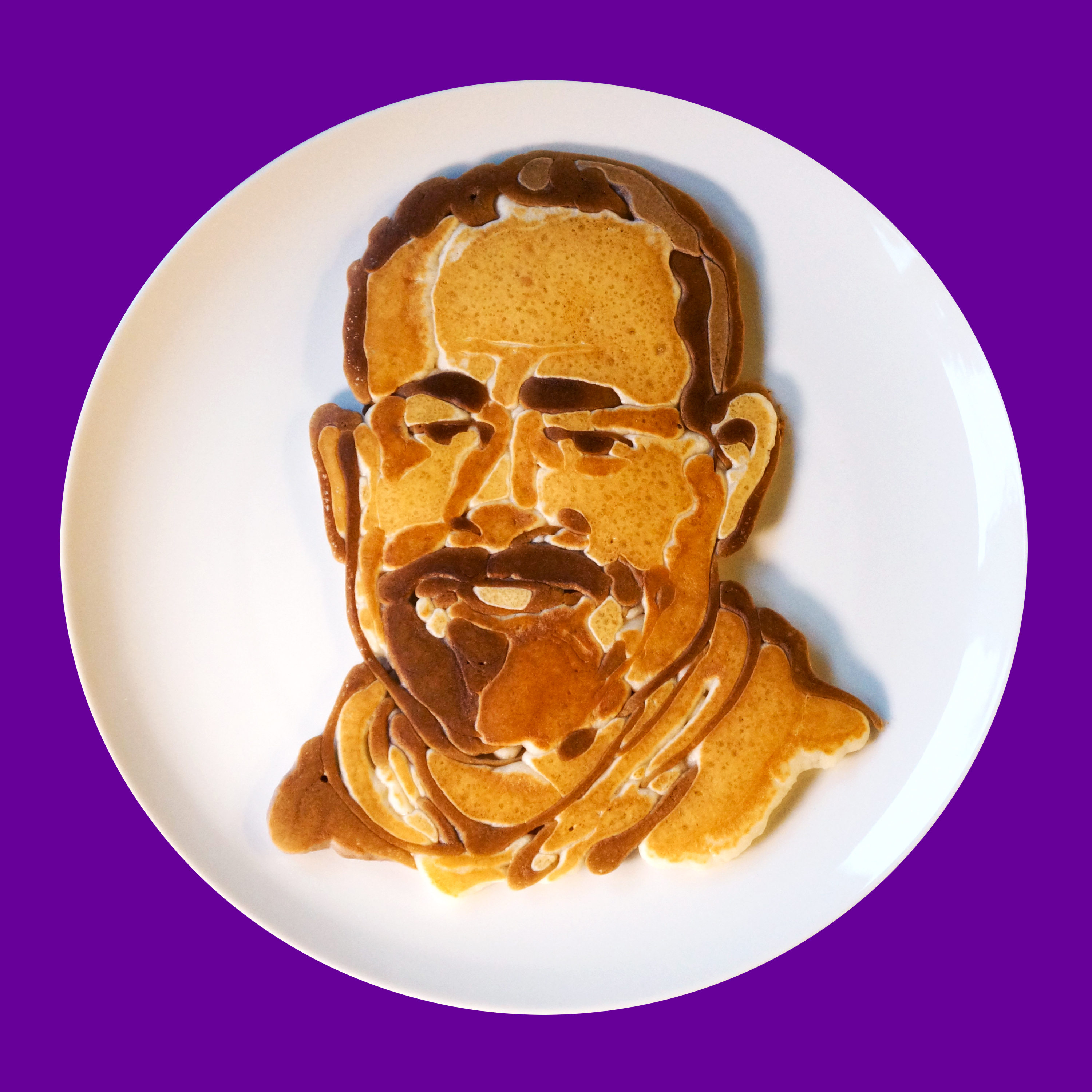 Nathan Shields creates pancake portraits of famous faces for NOW TV, Jeffrey Dean Morgan from The Walking Dead