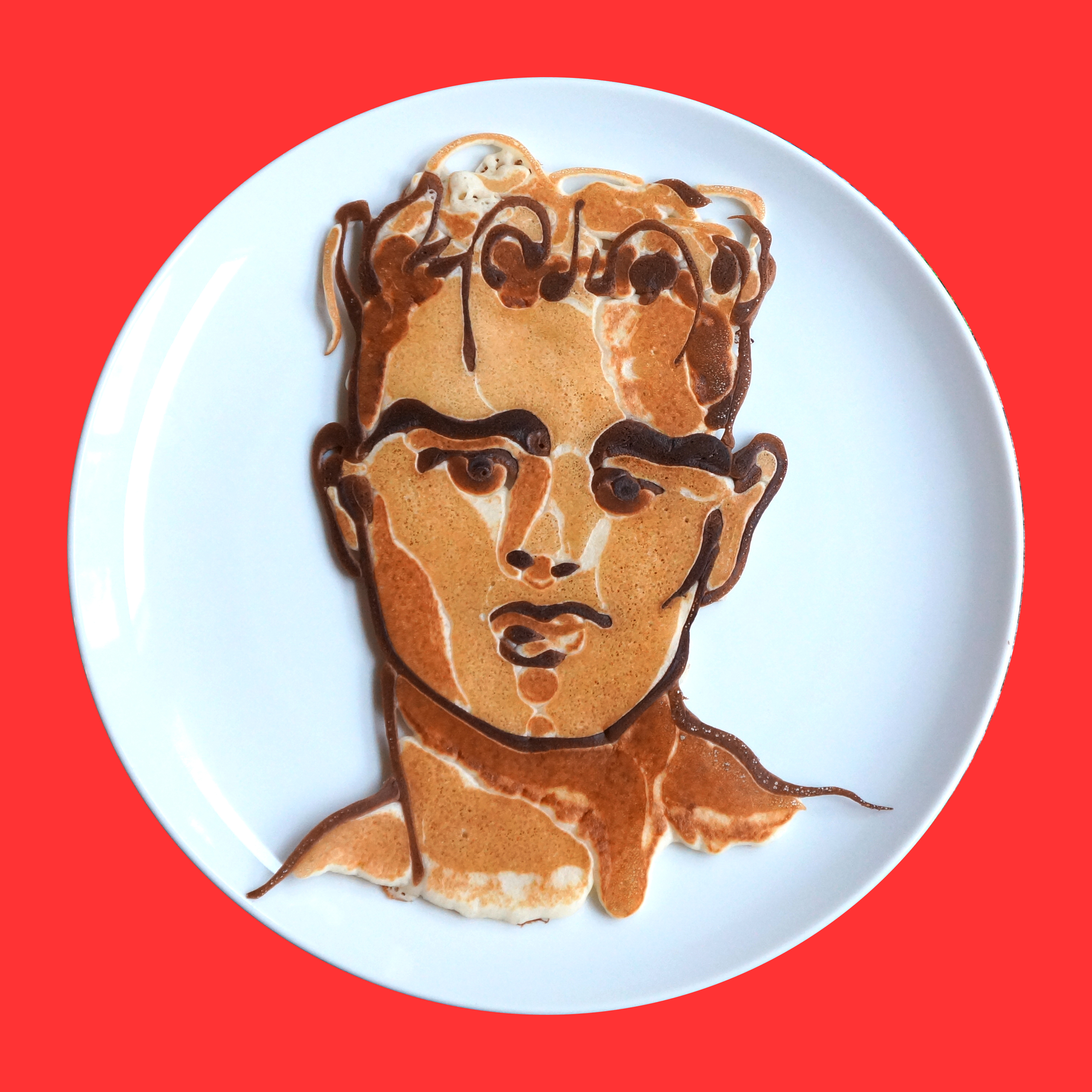 Nathan Shields creates pancake portraits of famous faces for NOW TV, Zac Effron from Baywatch